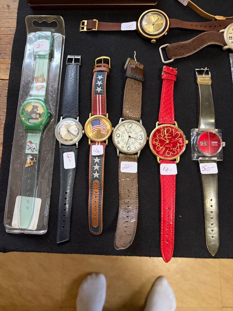 Vintage Winnie the Pooh, fossil, Sutton Swiss made, and Ronika watches