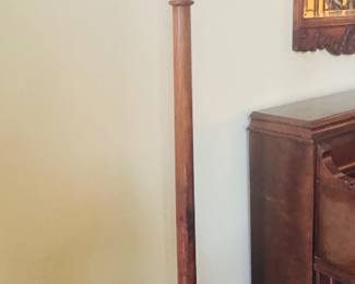 Vintage wood & brass coat rack