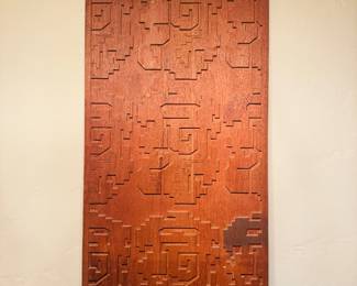 Vintage wood carved panel