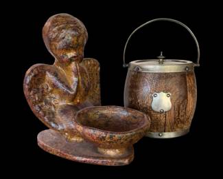 Cherub & Antique English biscuit jar