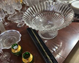 Crystal Centerpiece Bowl and Hermione's Wand from Harry Potter