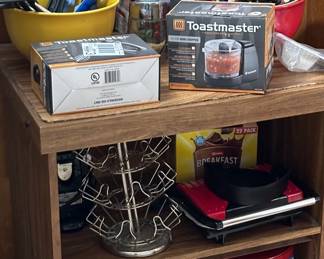 Small appliances, also microwave and toaster oven, much more.
