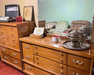 Mid-century dressers, typewriter 