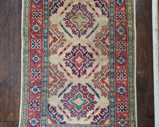 hand-knotted Kazak wool rug