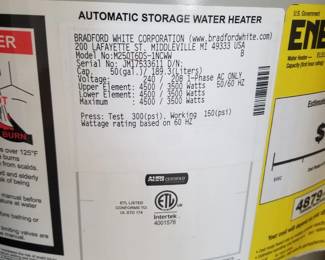 50-gallon ELECTRIC hot water heater
