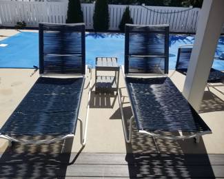 Ebel Monaco Woven chaise lounges; Trex table