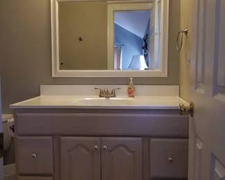 Bath vanity; mirror; vanity lights