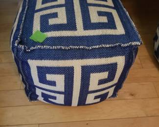 Nourison indoor/outdoor Greek Key cube - two available