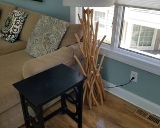End table; floor lamp