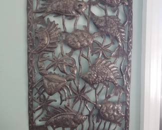 Metal sealife wall art