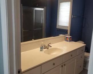 Bath vanity; mirror; vanity lights