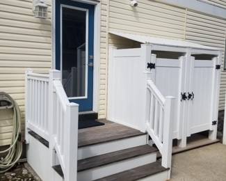Entry landing; outdoor shower surround