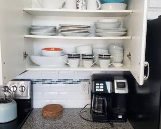 Dishes; coffeemaker