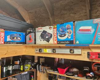 Ryobi belt sander, jack, etc.