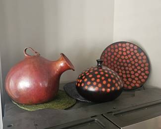 Beautiful pottery and copper jug