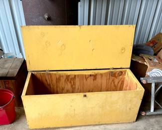 large wooden storage box