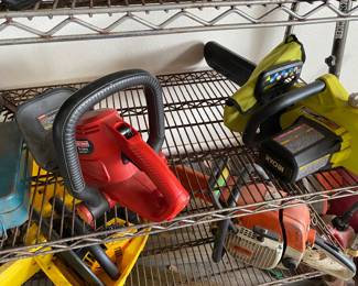 saws, tree trimmers, yard tools