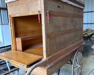 wooden wagon flower cart, vending display cart $700