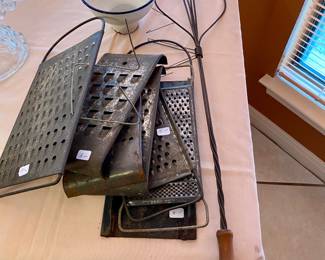 fantastic collection of vintage aluminum kitchen utensils 