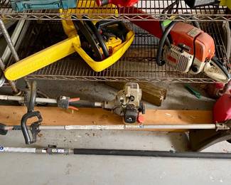 saws, tree trimmers, yard tools 