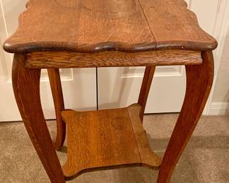 small oak table, water ring damage 