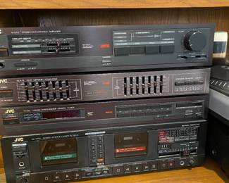 JVC amplifier, equalizer, synthesizer and double cassette 