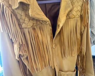 Whoa...this one too! Stunning Leather Jacket with fringe and Bottega Vibe Details