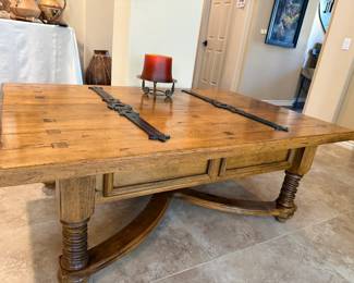 This Gorgeous Pine Coffee Table has 2 storage areas that lift up
