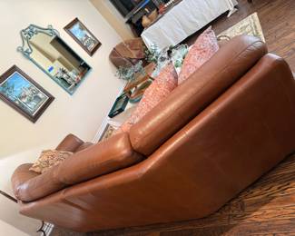 Deep Earth Color Leather Sofa