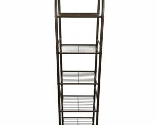 Dark Bronze Metal 5-Tier Folding Plant Stand