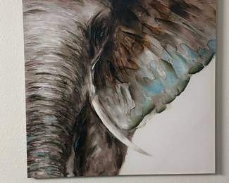 Watercolor Elephant Portrait Canvas Print