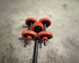 Soozier Adjustable Dumbbell Set with Barbell Attachment