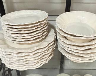 The Pioneer Woman Paige Linen White Dinnerware Set