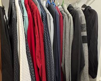 Men's Casual Button-Down Shirts and Hoodies Assortment