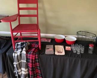 Vintage School Desk, Throws, Kitchen Items  Decor