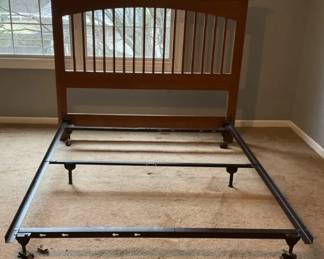 Queen Mission Style Wood Headboard  Metal Frame