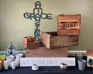 Planters, Birdhouses, Crates  More