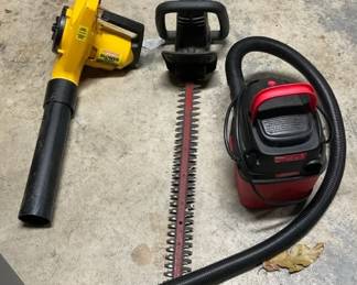 Electric Leaf Blower, Hedge Trimmer, And Shop Vac