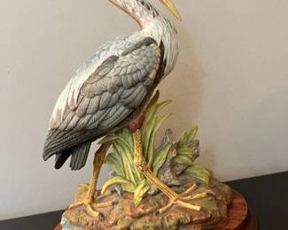 59 Great Blue Heron Andrea By Sadek Porcelain Statue