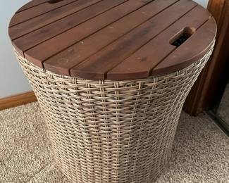 59 Poly Wicker Storage Table Hamper