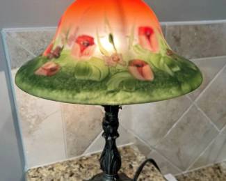 59 Painted Satin Glass Table Lamp