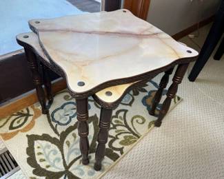 59 Vintage Faux Marble Stacking Tables