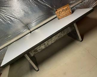 59 Globe Vernicke Vintage Aluminum Table