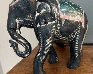 59 Carved Wood Elephant Decor
