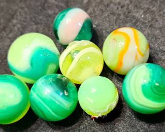 VASELINE GLASS MARBLES LOT