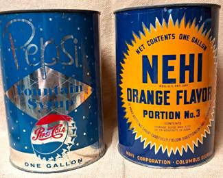 RARE PEPSI & NEHI SYRUP CANS