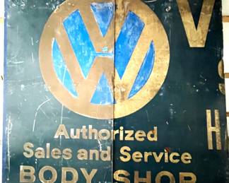 RARE VOLKSWAGON BODY SHOP SIGN 7' TALL