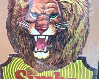 RARE SIMBA COCA COLA ADVERTISING SIGN CARDBOARD