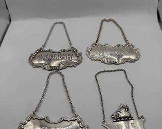 Sterling Decanter Labels