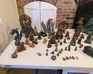 Assorted antique Buddhas; Bronzes